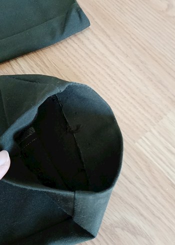 Kadın haki Midi Kumaş Pantolon - Görsel 5