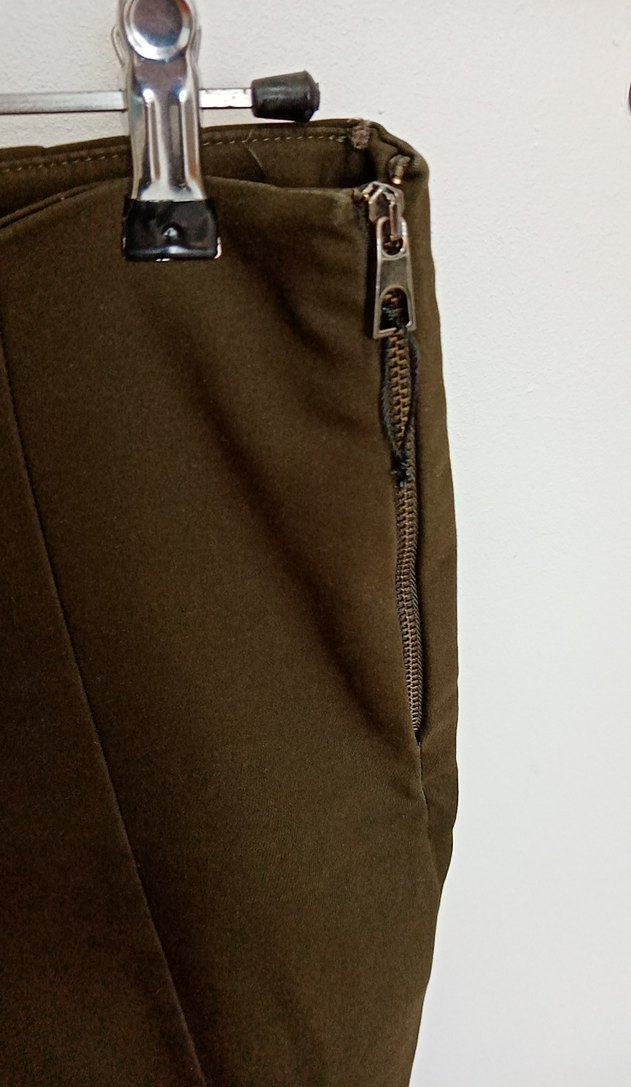 Kadın haki Midi Kumaş Pantolon - Görsel 3