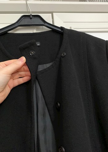 Armine Siyah Kemerli Kaban - Görsel 5