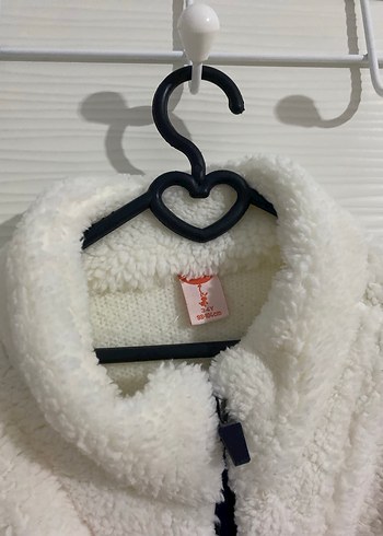 Beyaz Kürklü Yarım Fermuarlı unisex çocuk peluş sweatshırt - Görsel 3