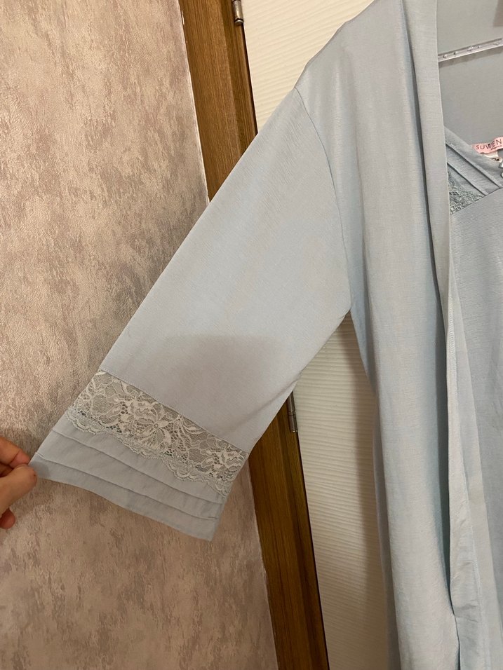 Uzun Kollu Kadın Gecelik ve Sabahlık - Görsel 4