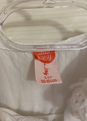 Nakışlı Beyaz Kız Çocuk Pamuklu Gömlek - Görsel 2