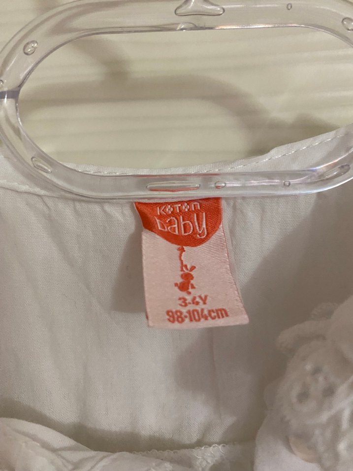 Nakışlı Beyaz Kız Çocuk Pamuklu Gömlek - Görsel 2