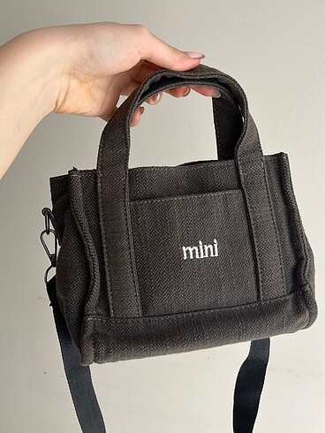 haki kanvas mini çanta