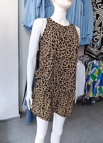 Leopar desen gecelik takımı 