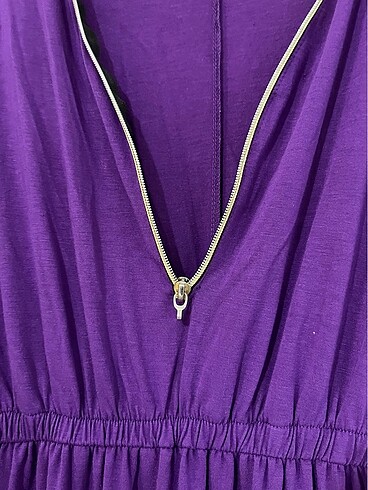 Mor fermuarlı elbise - Görsel 3