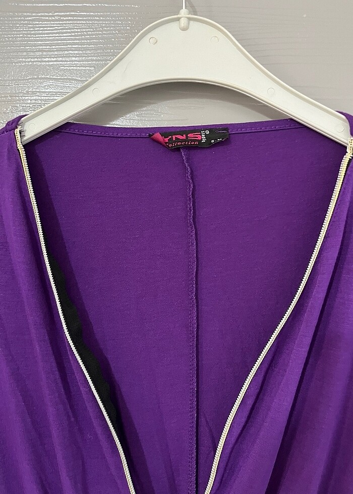 Mor fermuarlı elbise - Görsel 2