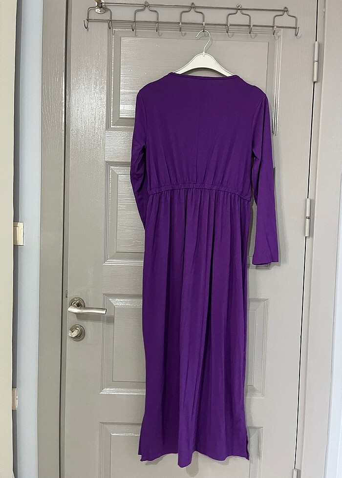 Mor fermuarlı elbise - Görsel 4