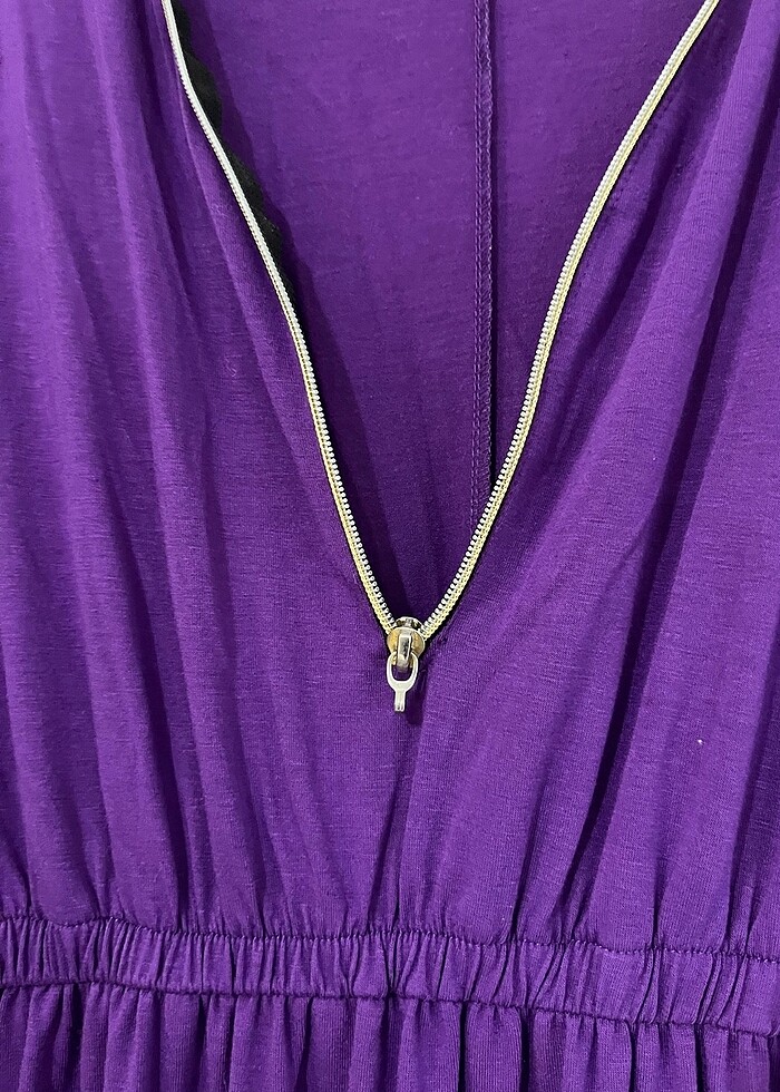 Mor fermuarlı elbise - Görsel 3