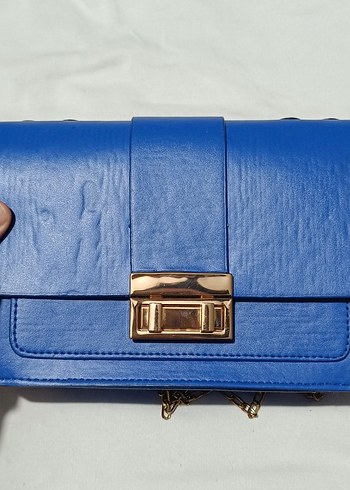 Mavi Deri Kadın Çanta - Görsel 2