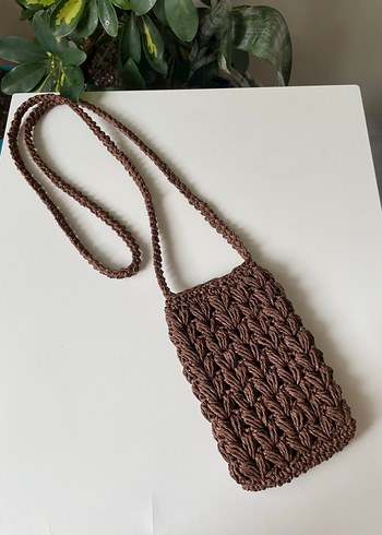 Örgü hasır telefon çantası - Görsel 7