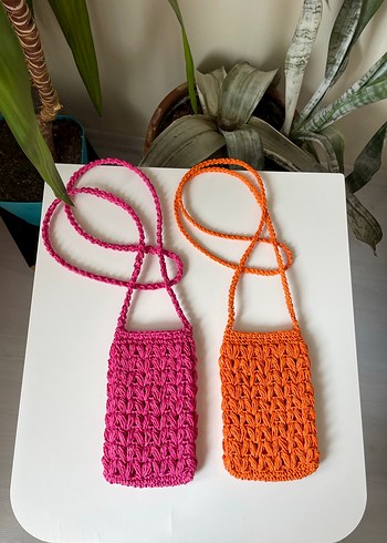 Örgü hasır telefon çantası - Görsel 16