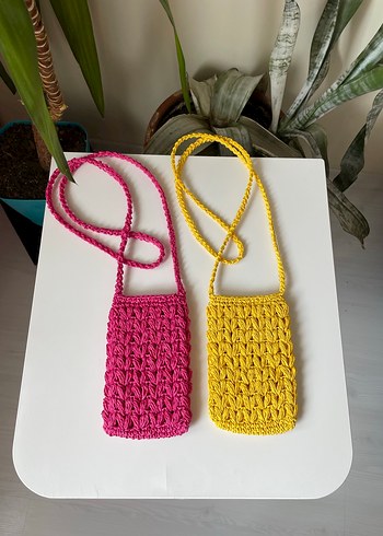 Örgü hasır telefon çantası - Görsel 17