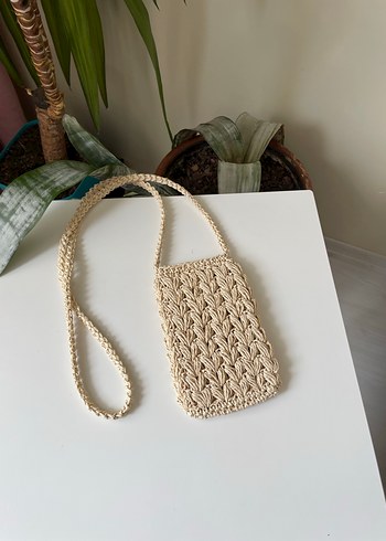 Örgü hasır telefon çantası - Görsel 14