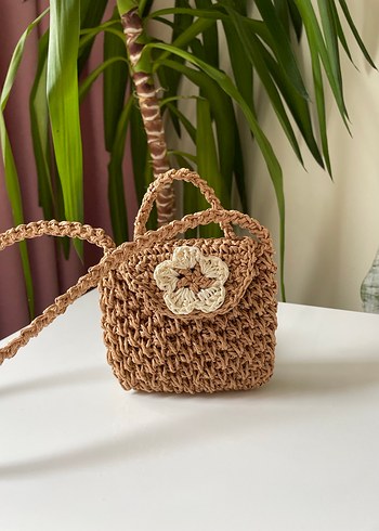 Örgü hasır çocuk çantası - Görsel 3