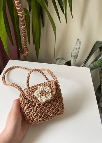 Örgü hasır çocuk çantası - Görsel 2