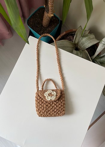 Örgü hasır çocuk çantası - Görsel 6