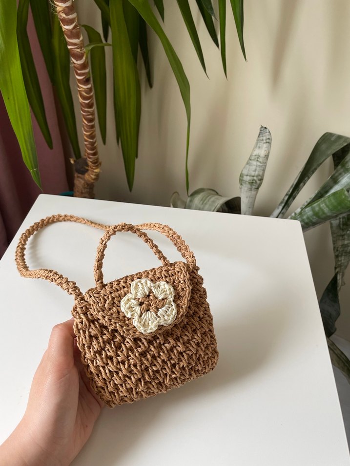 Örgü hasır çocuk çantası - Görsel 2