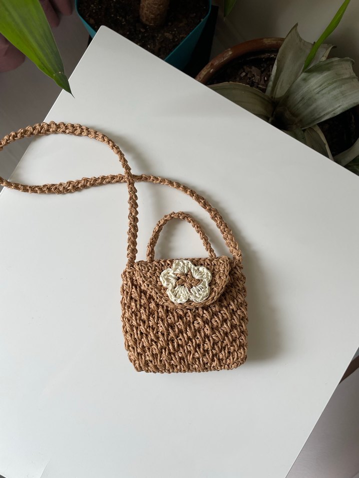 Örgü hasır çocuk çantası - Görsel 5