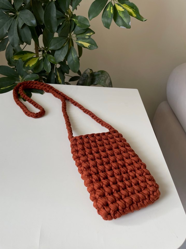 Penye ip telefon çantası - Görsel 3