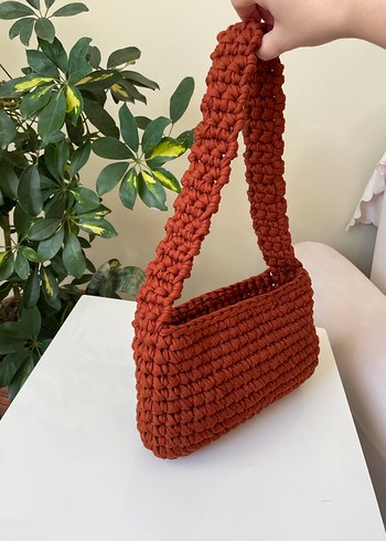 Penye ip örgü çanta - Görsel 6