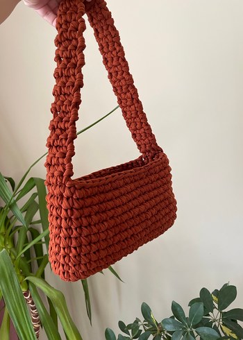 Penye ip örgü çanta - Görsel 4