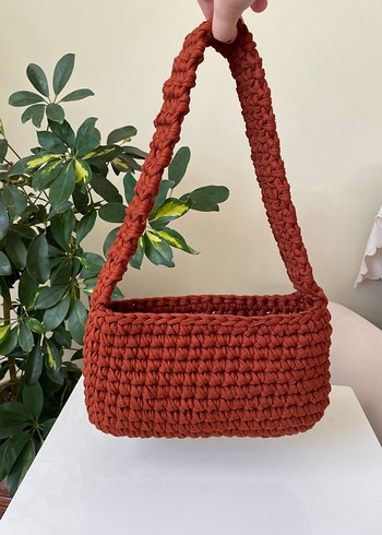 Penye ip örgü çanta - Görsel 7