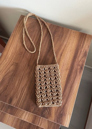 Örgü hasır telefon çantası - Görsel 4