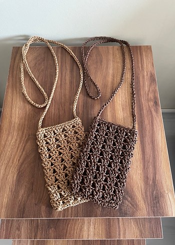 Örgü hasır telefon çantası - Görsel 9