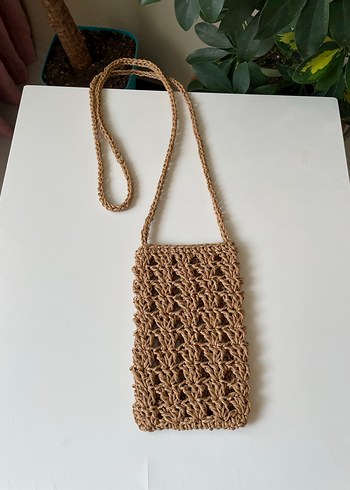 Örgü hasır telefon çantası - Görsel 4