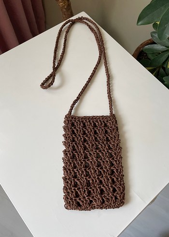 Örgü hasır telefon çantası - Görsel 8