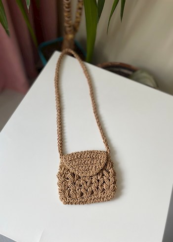 örgü hasır çocuk çantası - Görsel 6