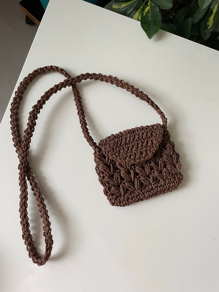 örgü hasır çocuk çantası - Görsel 5