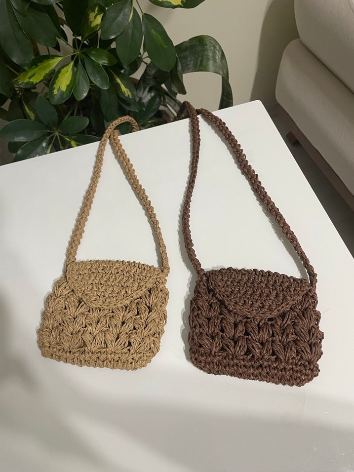 örgü hasır çocuk çantası - Görsel 2