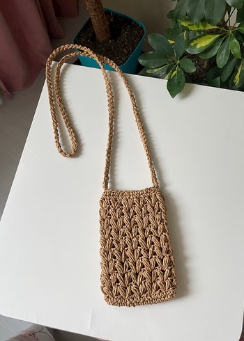 Örgü hasır telefon çantası - Görsel 5