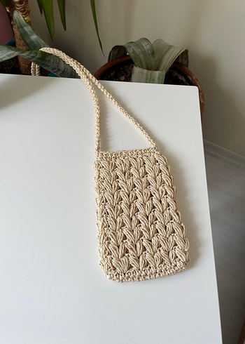 Örgü hasır telefon çantası - Görsel 8