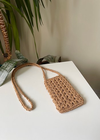 Örgü hasır telefon çantası - Görsel 10