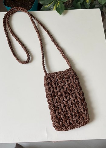 Örgü hasır telefon çantası - Görsel 4