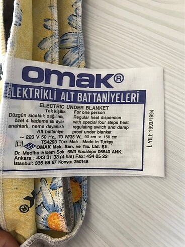  Beden sarı Renk Elektrikli Battaniye tek kişilik