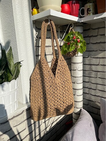 Oysho model el örgüsü hasır çanta