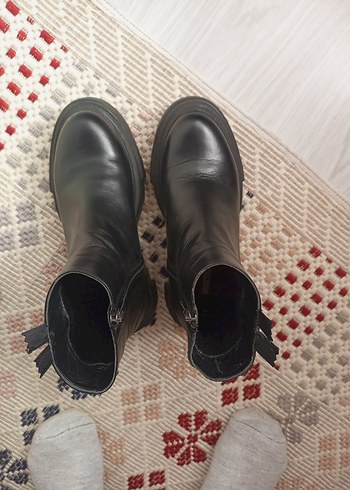 Kadın Siyah Deri desa Bot - Görsel 8