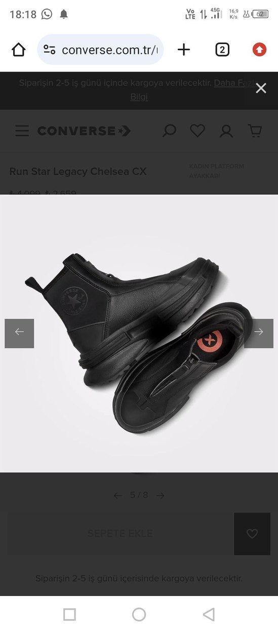 Converse Run Star Legacy Chelsea CX Siyah Platform Spor Ayakkabı - Görsel 5