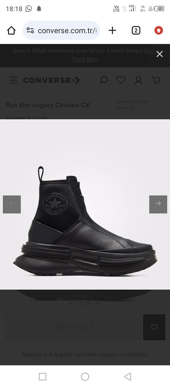 Converse Run Star Legacy Chelsea CX Siyah Platform Spor Ayakkabı - Görsel 2