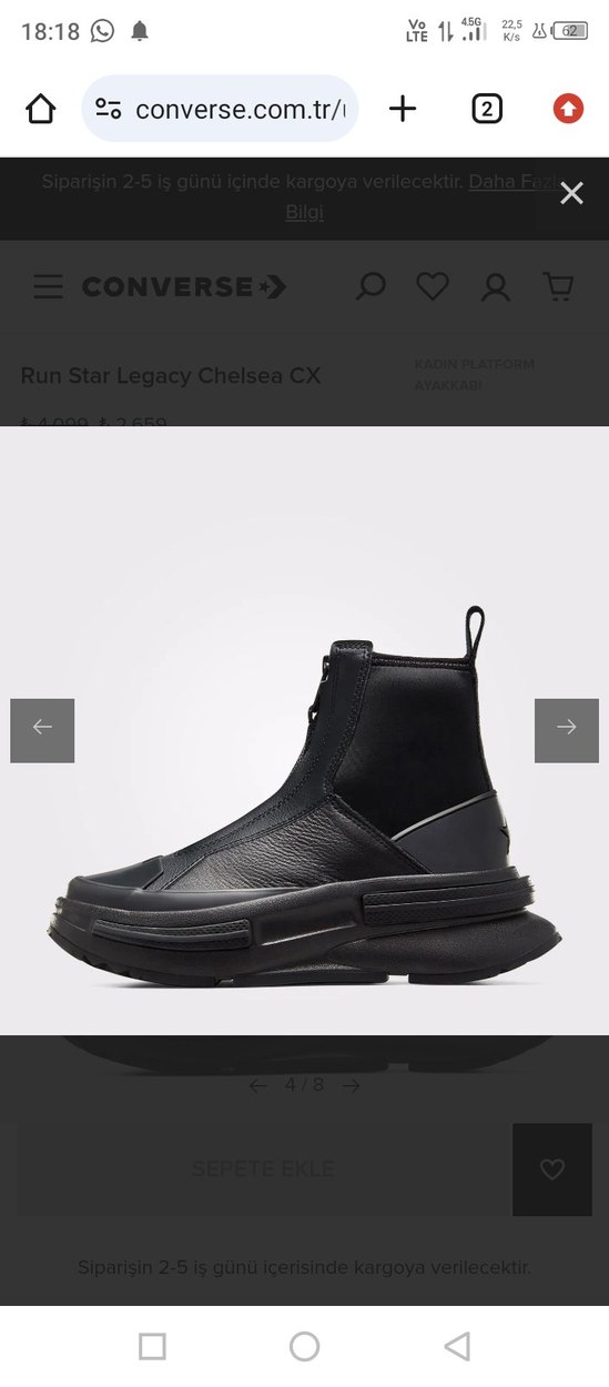 Converse Run Star Legacy Chelsea CX Siyah Platform Spor Ayakkabı - Görsel 3