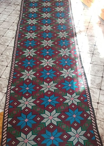 Nakışlı Çok Renkli Geleneksel El dokuması kilim