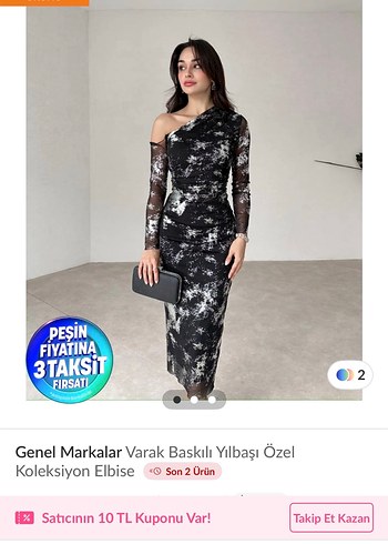 Varak baskılı elbise