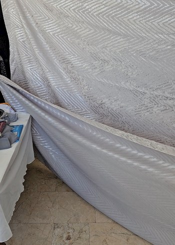 GÜMÜŞ GRİ PAMUKLU ŞÖNİL PİKE - Görsel 3