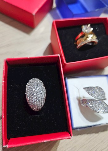 zirkon taşlı imitasyon yüzükler - Görsel 6