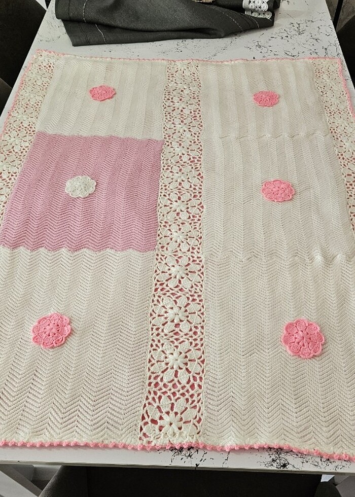 Örgü bebek battaniyesi  - Görsel 3