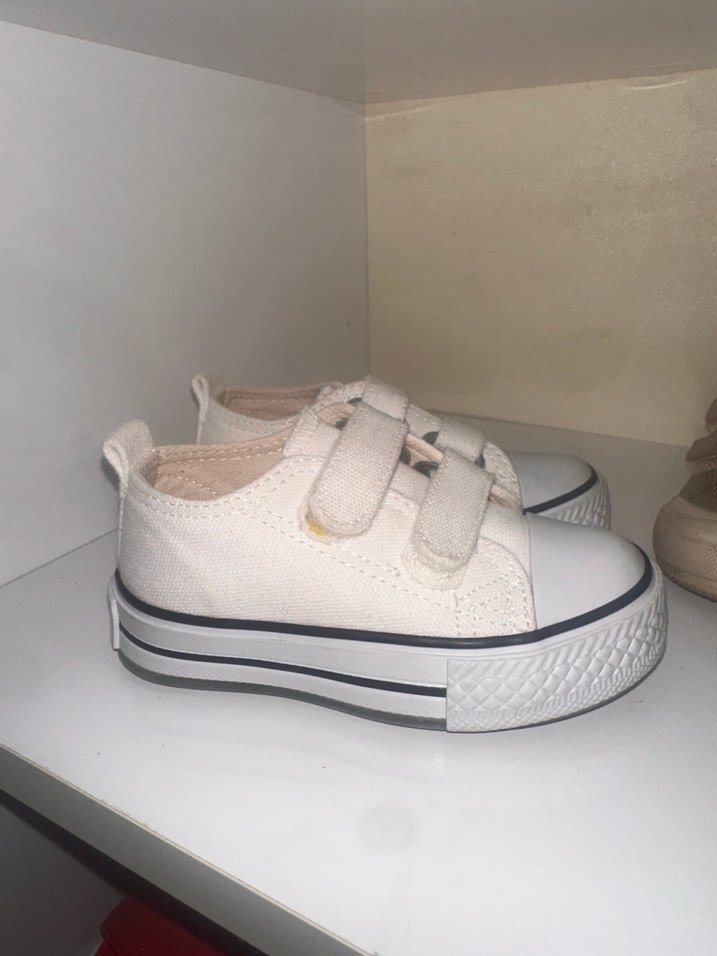 Beyaz Cırt Cırtlı Spor Ayakkabı - Görsel 2